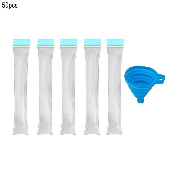 50/100 ks Jednorázové sáčky na nanuky Bez BPA Mrazicí tuby se zipovým uzávěrem a nálevkou Nepropustná DIY forma na nanuky na ledové nanuky Jogurt Džus Smoothie