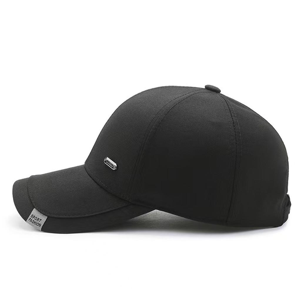 Men's Special Fabric Small Iron Logo Baseball Cap Outdoor Leisure Golf Hat for Middle-aged and Elderly People Thick Warm Hats Travel Truck Driver Caps