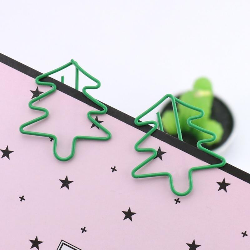 15 Pieces Cute Paper Clips Christmas Tree Shape, Funny Paperclips Bookmarks Planner Bookmark Clips Funny School Office