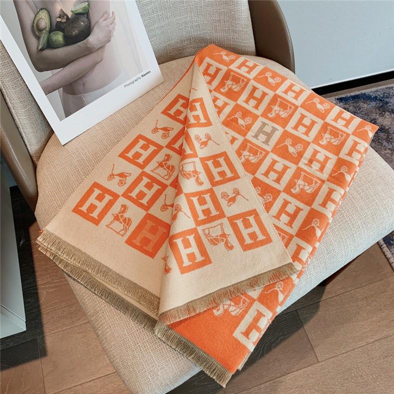 Korean-Style Houndstooth Faux Cashmere Scarf Shawl for Women - Thickened Double-Sided Winter Neck Warmer