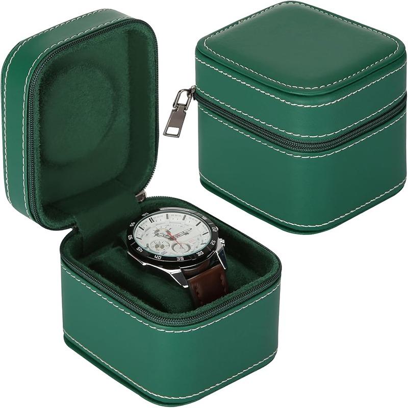 1/2Pcs Single Watch Case PU Leather Watch Travel Case With Removable Cushion Jewelry Storage Case Organizer Portable Watch Box