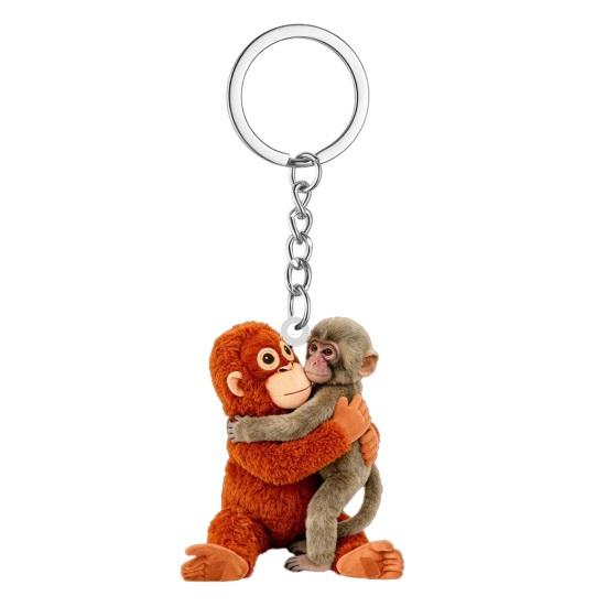 Keychain Pendant Protect Punch The Monkey Key Chain Bag Backpack Car Charm Small Keyring Mini Accessory