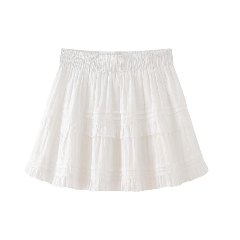 

Summer New High-waisted A-character Thin Skirt Puffy Skirt S белый
