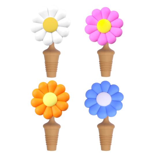 Sunflower Silicone Bottle Stopper, Creative Wine Seal for Home, Reusable Leakproof Cap for Beer Oil Bottle