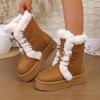 Bottes de neige rembourrées légères confortables chaudes froides antidérapantes résistantes à l'usure baskets décontractées d'extérieur bottes en coton mi-mollet