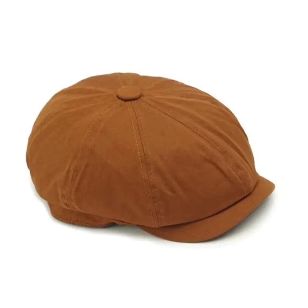 Solid Color Octagonal Hat Cotton Newsboy Caps Street Style Artist Painter Cap  Unisex