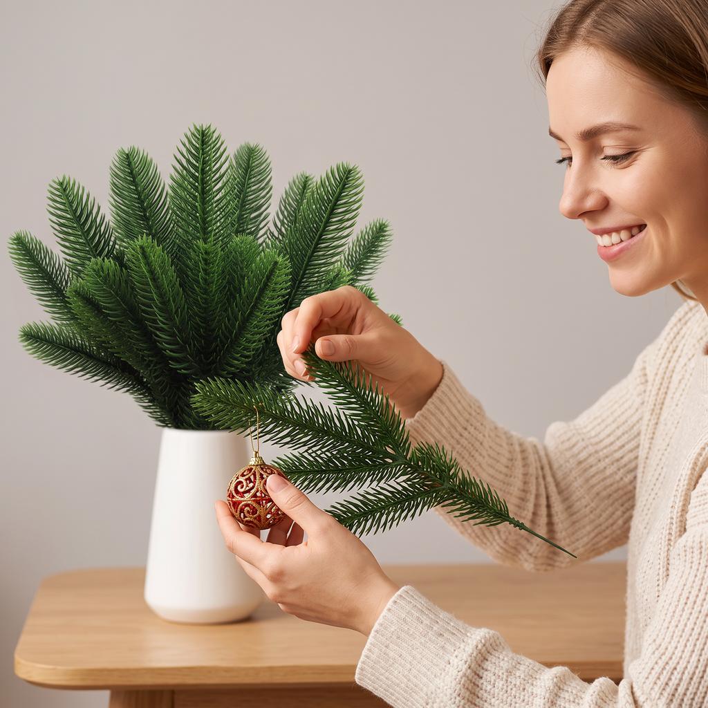 Christmas Artificial Plant, Christmas Tree Accessory Home Craft Wreath Festive Faux Greenery Decor