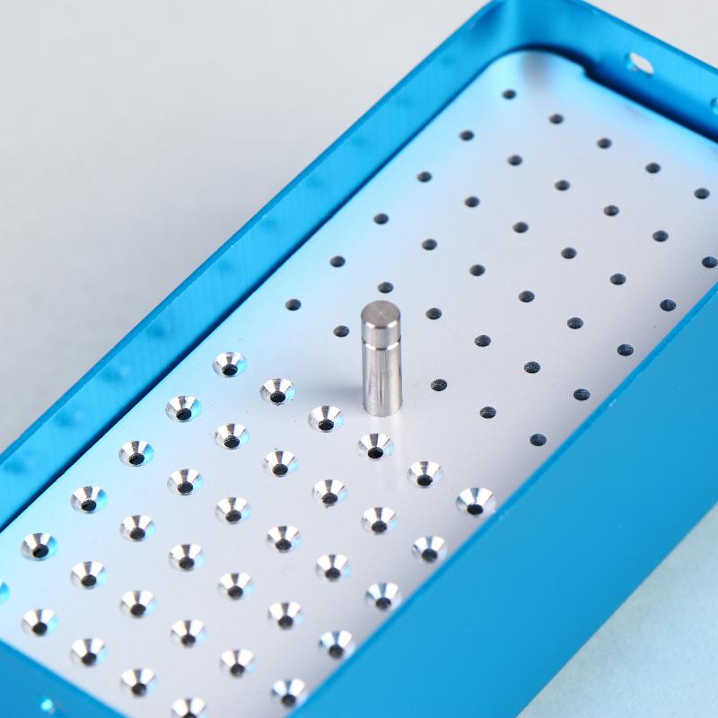 Sterilizzatore Autoclave in Alluminio a 72 Fori Porta-Fresa Dentale Scatola Organizer di Grande Capacità per Studio Odontoiatrico