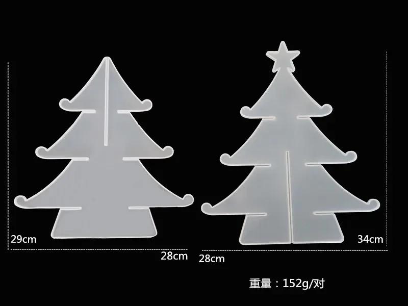 Christmas Decoration Crystal Epoxy Silicone Mold Set Resin Christmas Tree Snowflake Storage Box Jewelry Ornament Decoration