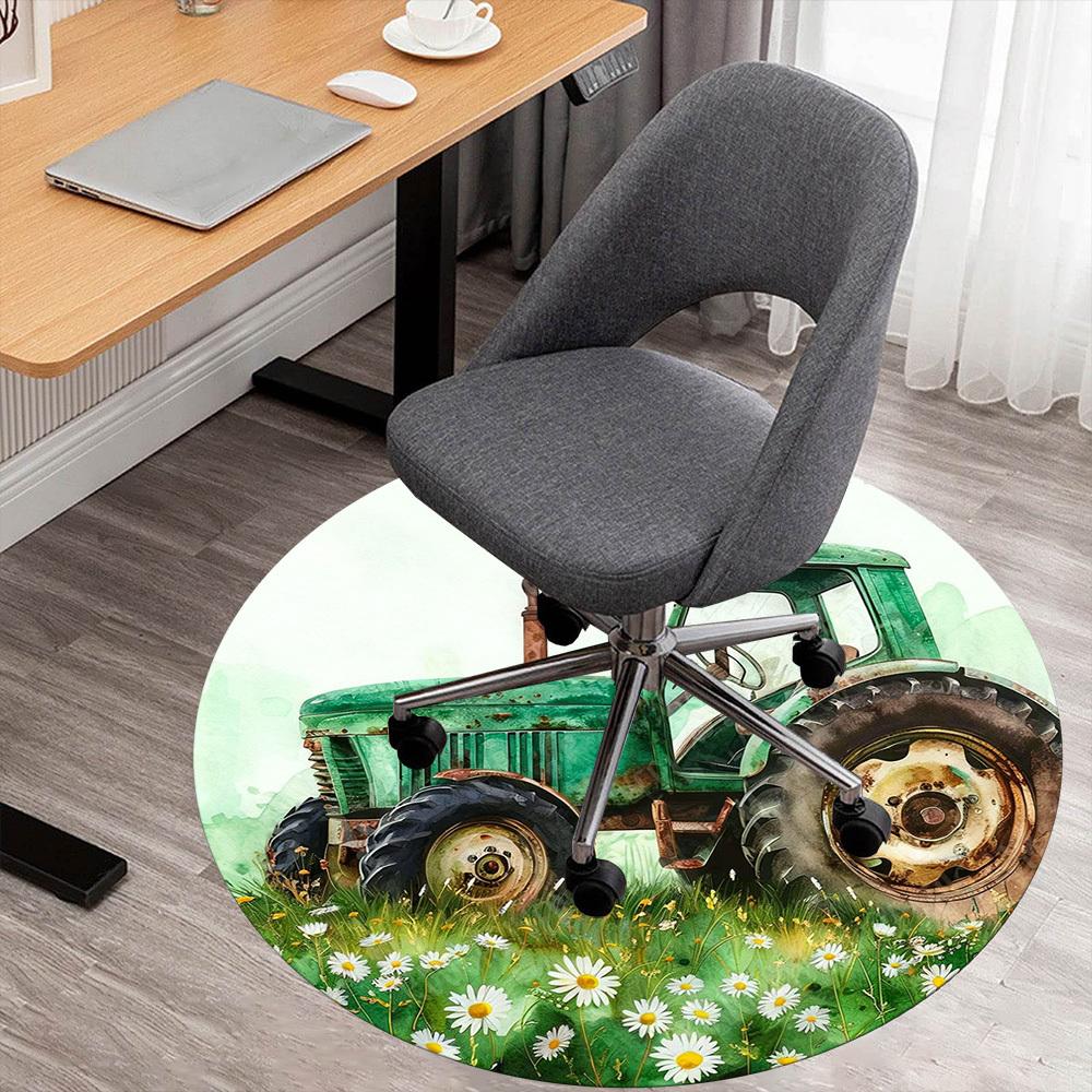 

1PC tractor field Office Round Area Rug, Under Office Chairs Bedroom Living Room Home Decor, Carpet for Office -1110032 80cm by 80cm