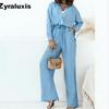 Loose Fashion Long Sleeve Shirt Wide Leg Pants Casual Pure Color Women's Set Old Money Style