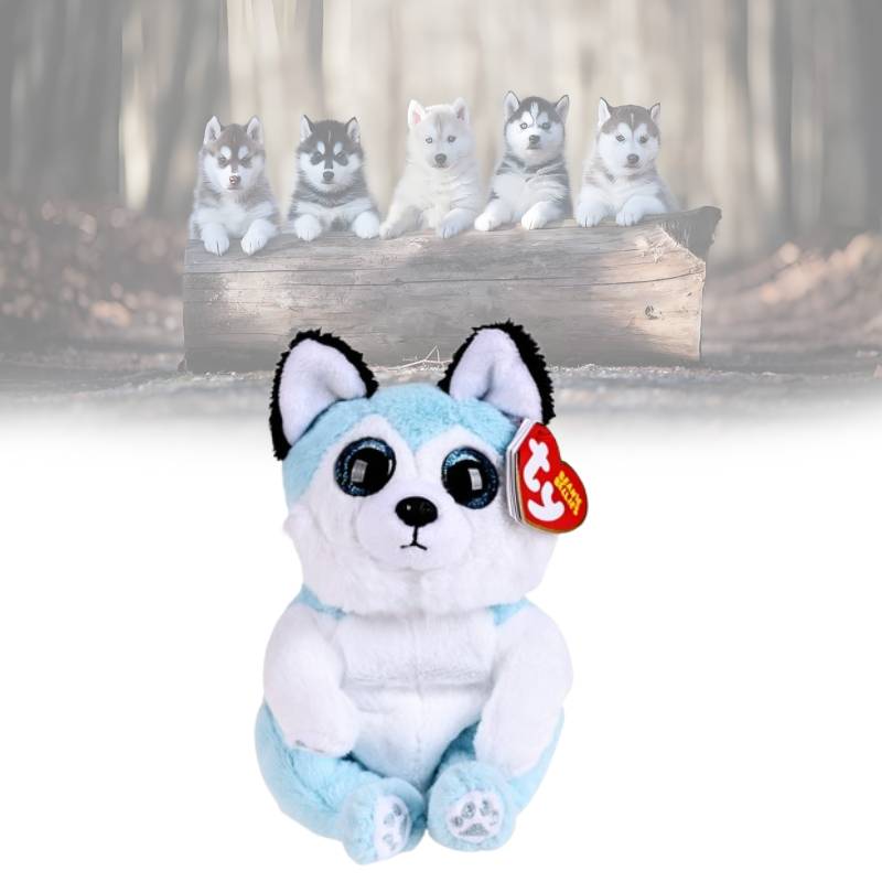 Ty Babies Beanie Siberian Husky Stuffed Animals Soothe Dolls Children Birthdays