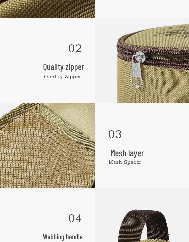 Förvaringsväska för utomhus Sierra-koppar med stor kapacitet - Oxford-tyg camping skål- och bestickväska