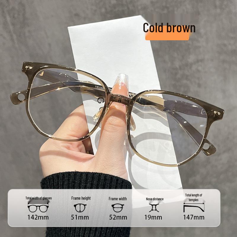 

Korean Tortoiseshell Women s Large Anti-Blue Light Glasses - Slimming Effect for Round & Square Faces, Style #11546
