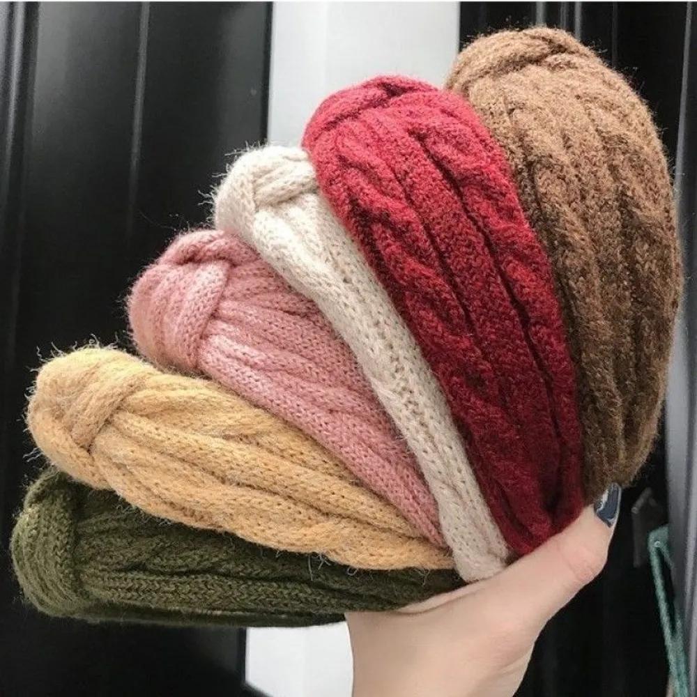 Twisted cable knit headband bandana headband beige