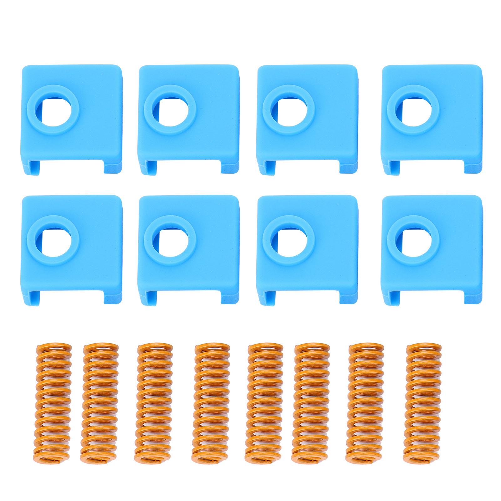 

3D Printer Accessories 8Pcs 25mm Yellow Hot Bed Spring 8Pcs Silicone Socket for MK8