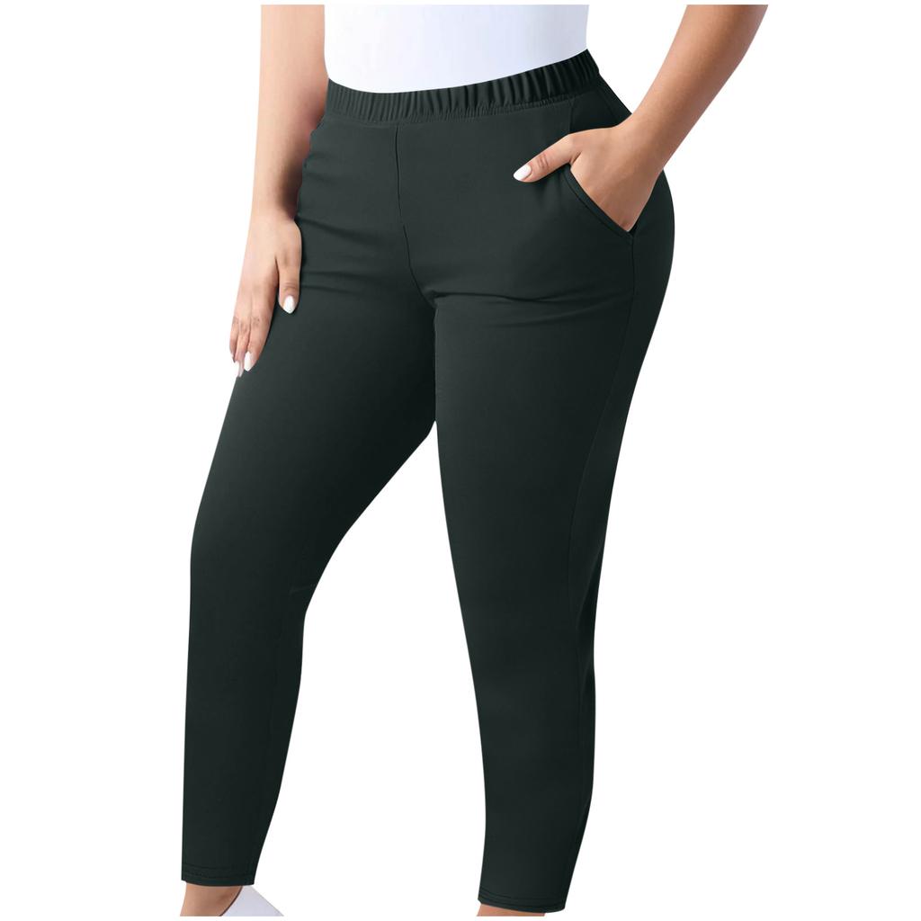 Plus Size Women Casual Yoga Leggings Stretchy Waistband Full Length Pants Comfortable Fit Suitable for Various Activities and Daily Wear