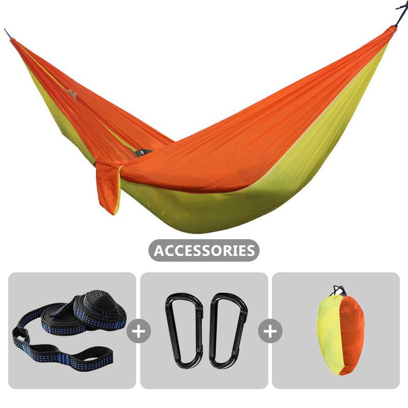 Outdoor Camping Survival Hammock 260*140cm Portable Durable Ultralight Nylon Parachute Hammock For 1-2 Person Hanging bed