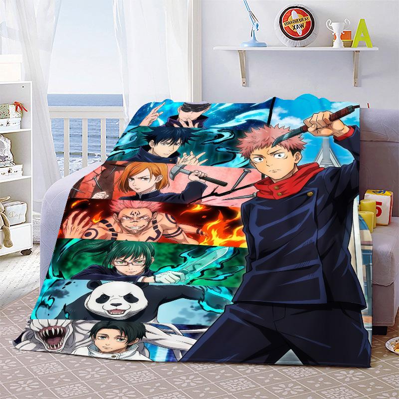 Jujutsu Kaisen Manta Suave y Cálida de Franela Manta Acogedora y Ligera para Sofá Cama Decoración del Hogar -QJY