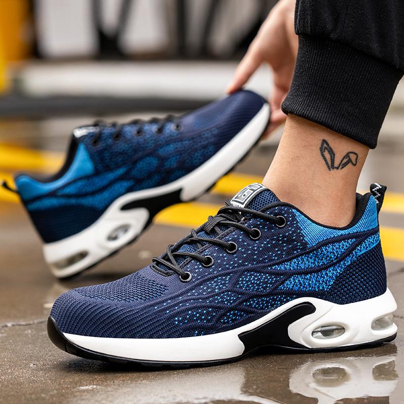 Safety Shoes Men Women Work Safety Boots Steel Toe Shoes Anti-puncture Air Cushion Work Sneakers Light Fashion Work Shoes Unisex