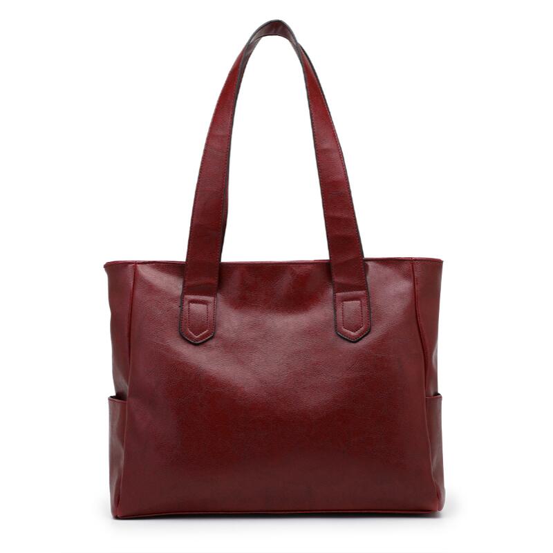 Fashion Trendy Female Large Capacity Tote Bags Korean Leisure Leather Shoulder Bags for Woman Simple Business Handbags  New