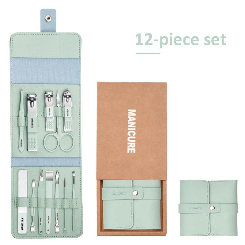 Xiaomi Ouriner 6Pcs Portable Manicure Sets Pedicure Kits Bright Black Nail Clipper Set Personal Care Tools Eyebrow Scissors