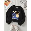 European sizes Girls' Long-Sleeve Round Neck Sweatshirt "Dream Chaser Sun" Print, Spring/Autumn, Casual, Daily & Sports.