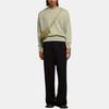 AMIPARIS Solid Color Patch Heart Round Neck Pullover Long Sleeve Sweater Unisex Sweater Sandy-Green UKS042KN0039-366