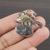 Natural Black Fossil Coral Gemstone 925 Sterling Silver Jewelry  Pendant 1.2" AJP-2246