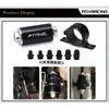 ID:58MM Universal Fuel Filter with Bracket with 2pcs AN6/AN8/AN10 Adaptor Fittings with 100micron Steel Element PQY5573+LS2511