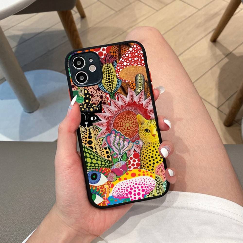 

Popular Artist K-KusamaS Pumpkin Art Phone Case For IPhone 14 11 12 13 Mini Pro Max 8 7 Plus X XR XS MAX Translucent iphone 16pro max