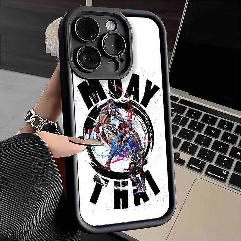 Phone Case for iPhone 17 Air 16E 15 16 Pro Max Muay Thai Fight Boxing Cover 14 Plus 13 12 Mini Soft Shell Silicone Fundas