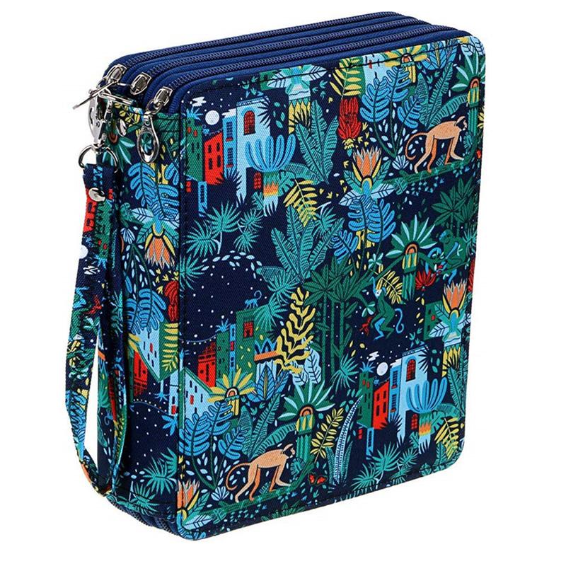 Kawaii Pencil Case for School Pen Box Big 72/120 Holes Penal Cute Bee Monkey Pencilcase Large Cartridge Stationery Korean Kit