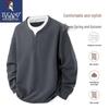 Men's Faux Two-Piece Round Neck Color Block Long Sleeve T-Shirt