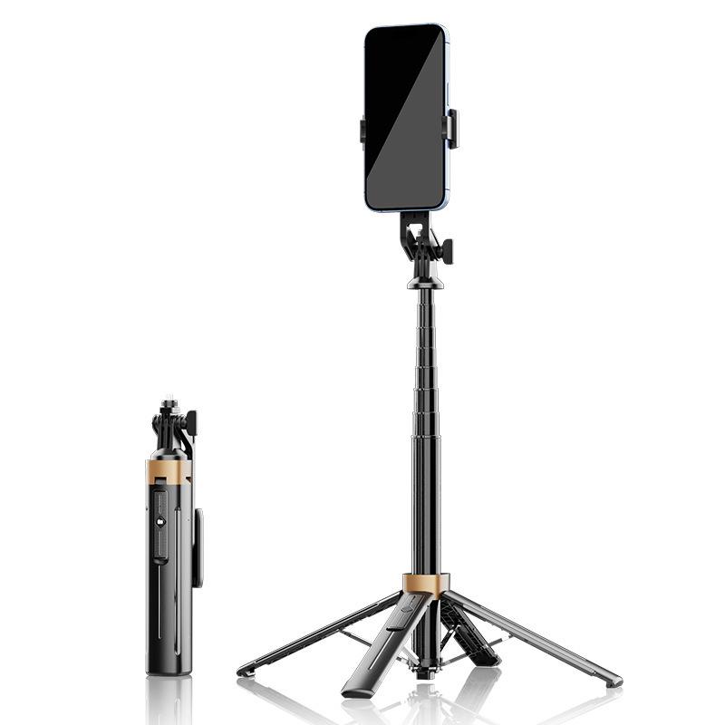 Πολυλειτουργικό Selfie Stick από Κράμα Ψευδαργύρου: Τετράποδο Στήριγμα Κινητού για Γραφείο και Δάπεδο, Συμβατό με Bluetooth για Φωτογραφία & Ζωντανή Μετάδοση.
