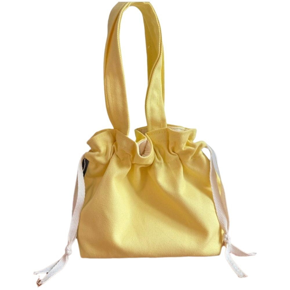 Solid Color Canvas Handbag Coin Purse Portable Toiletry Bag Portable Cosmetic Bag  Women