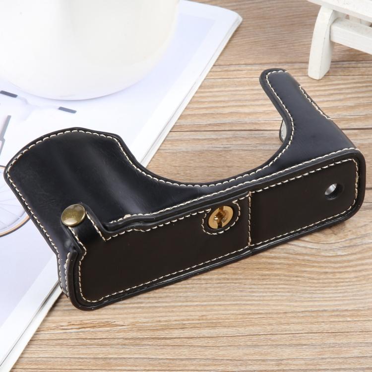 Glossy PU Leather Half Bottom Base Protective Case For FUJIFILM X100VI Digital Camera