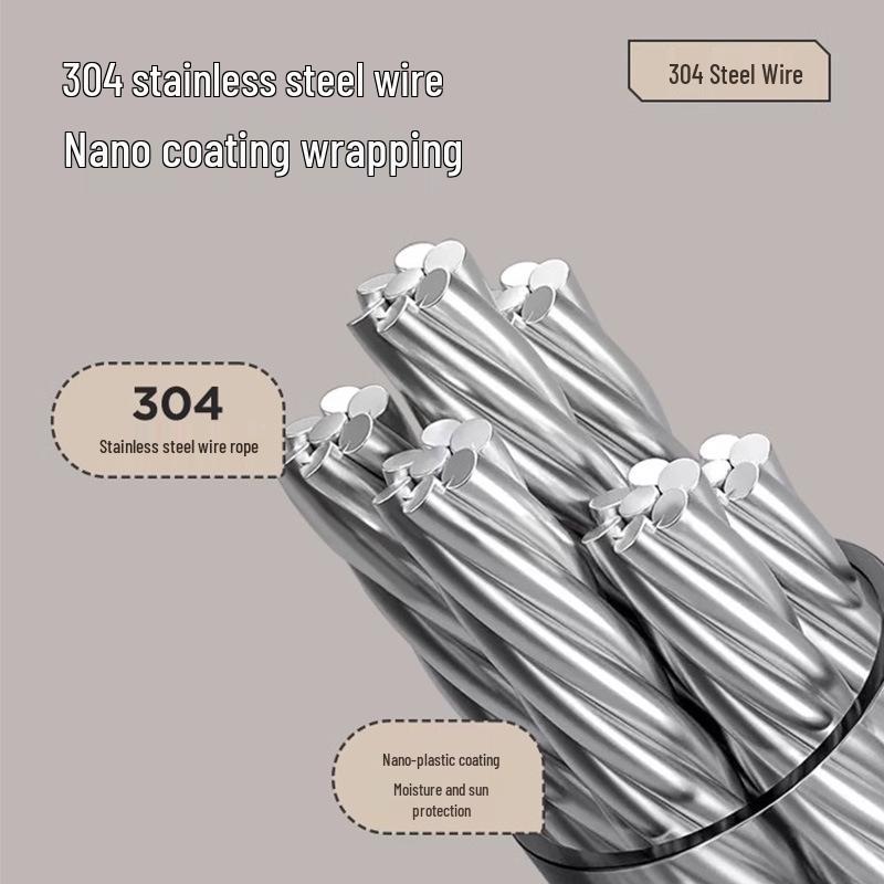 Indoor Retractable Clothesline - Invisible, No-Punch Installation for Bathroom or Balcony