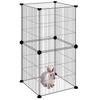 8 Piece Pet Cage Black 35 X 35 Cm Steel
