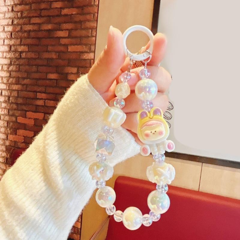 Beaded Phone Bracelet Strap,Phone Beaded Wrist Strap Phone Bracelet Lanyard for Women Phone Keychains Charm