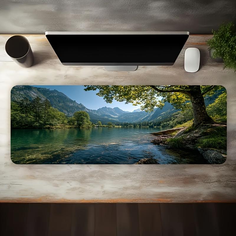 Kreatives Schreibtisch-Setup Mauspads Gaming-Matte Stoffoberfläche Anti-Rutsch-Gummiunterseite für PC Laptop Tastatur Arbeitsplatz 400x800x2mm gray