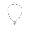 Simple Chunky-Heart Choker Necklace Big Heart Pendant Adjustable Chain Heart Necklaces for Women Teen Girls Jewelry