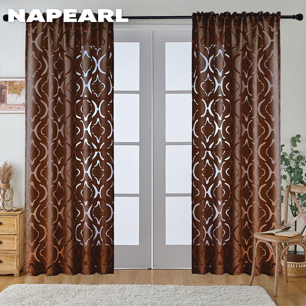 1PC NAPEARL 10% Blackout Fashion Versatile Tulle Personalized Floral Jacquard Sheer Curtain for Kitchen Living Room Bedroom Window Home Decor