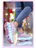 Children's Four-Wheel Luminous Roller Shoes with Rotating Buckle and Flashing Wheels