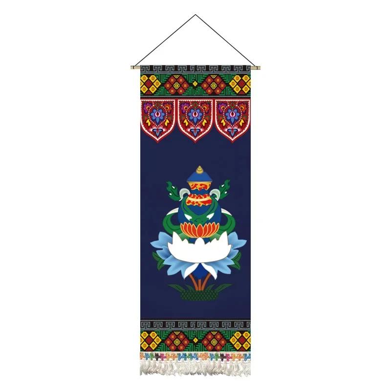 Tassels Tibetan Auspicious Eight Treasures Hanging Painting Cloth Art Living Room Background Wallpaper Decoration Cloth Painting