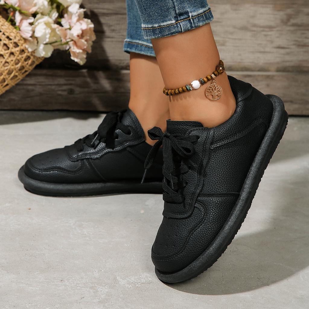 Fashion Woman Sneakers Spring Autumn New Lace Up Flat Platform Shoes Soft Non Slip Round Toe Outdoor Sneakers Women Zapatos De Mujer