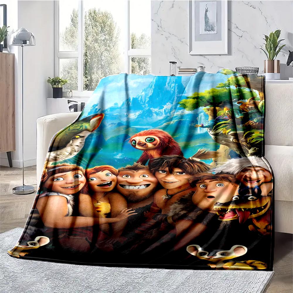 The Croods Theme Printed Blanket - Perfect for Couch, Bed, Travel & Outdoor Use | Machine Washable, Cozy & Durable.