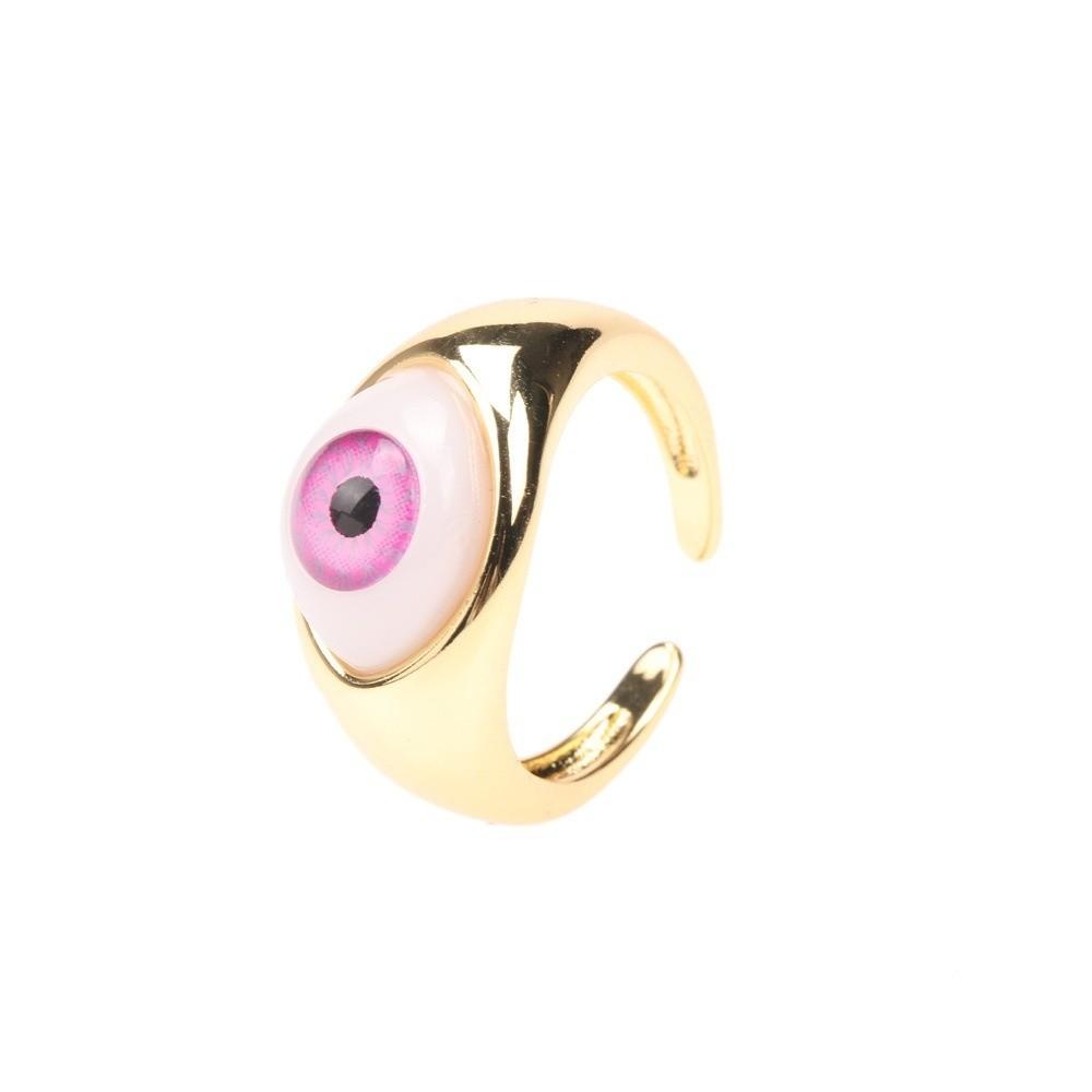 

Personalized Resin Eyes Ring Vintage Punk Eyeball Ring Trendy Demon Eyes Finger Ring Girls рожевий