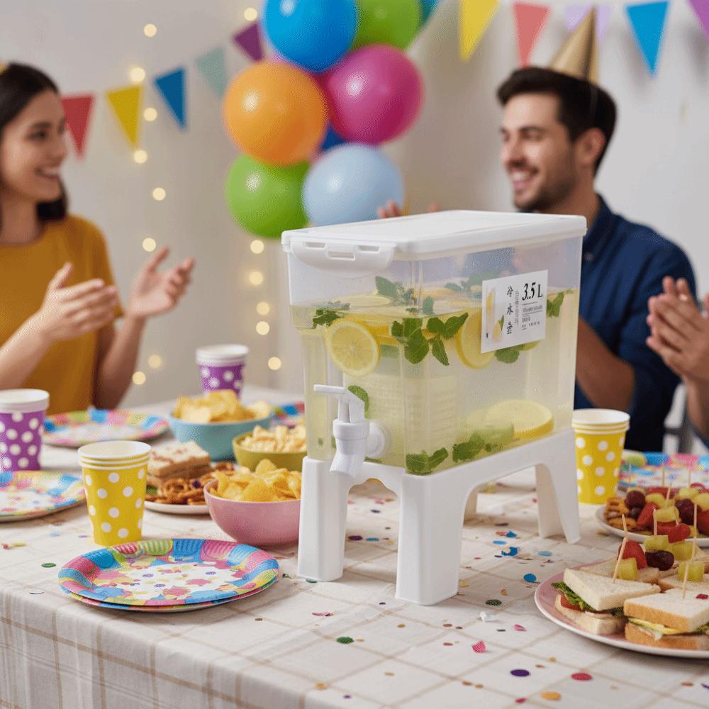 Large Capacity 3.5L Faucet Drink Dispenser With Stand Juice Jug Beverage Dispenser Lemonade