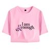 Hot Fashion Women's Sexy Barbie I Am Kenough Letter Print Short Sleeve Crop Top Funny Tee Shirts Hipster O-neck Cool Tops